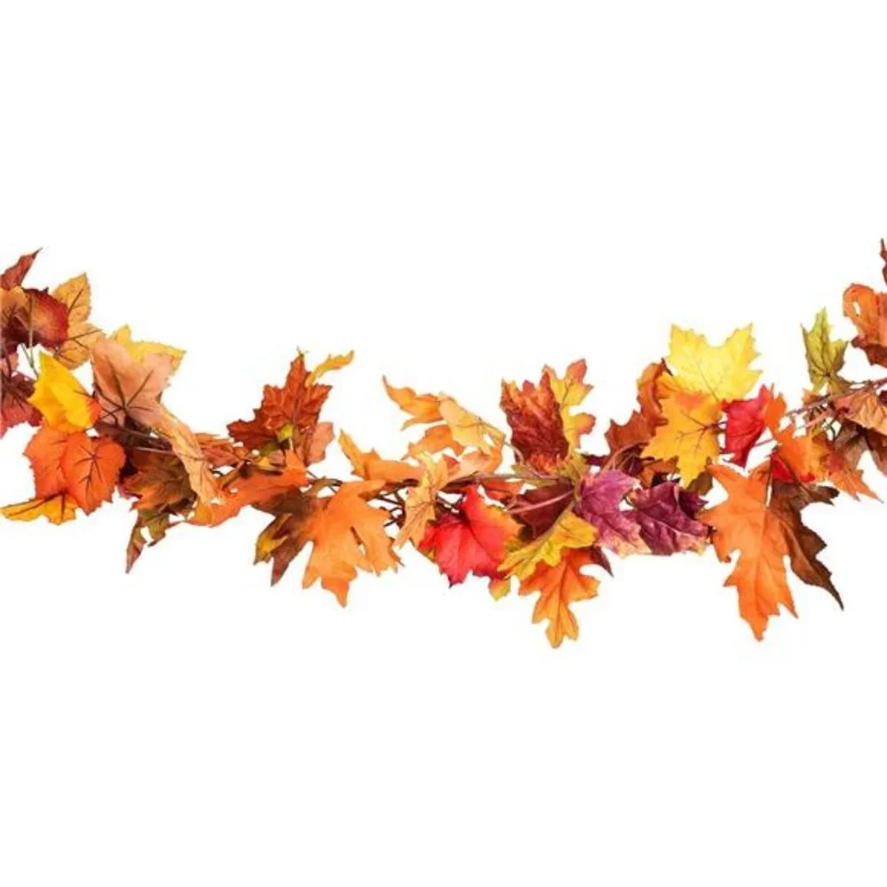 2Pack Fall Garland Maple Leaf,5.9Ft/Piece Hanging Vine Garland Artificial Autumn